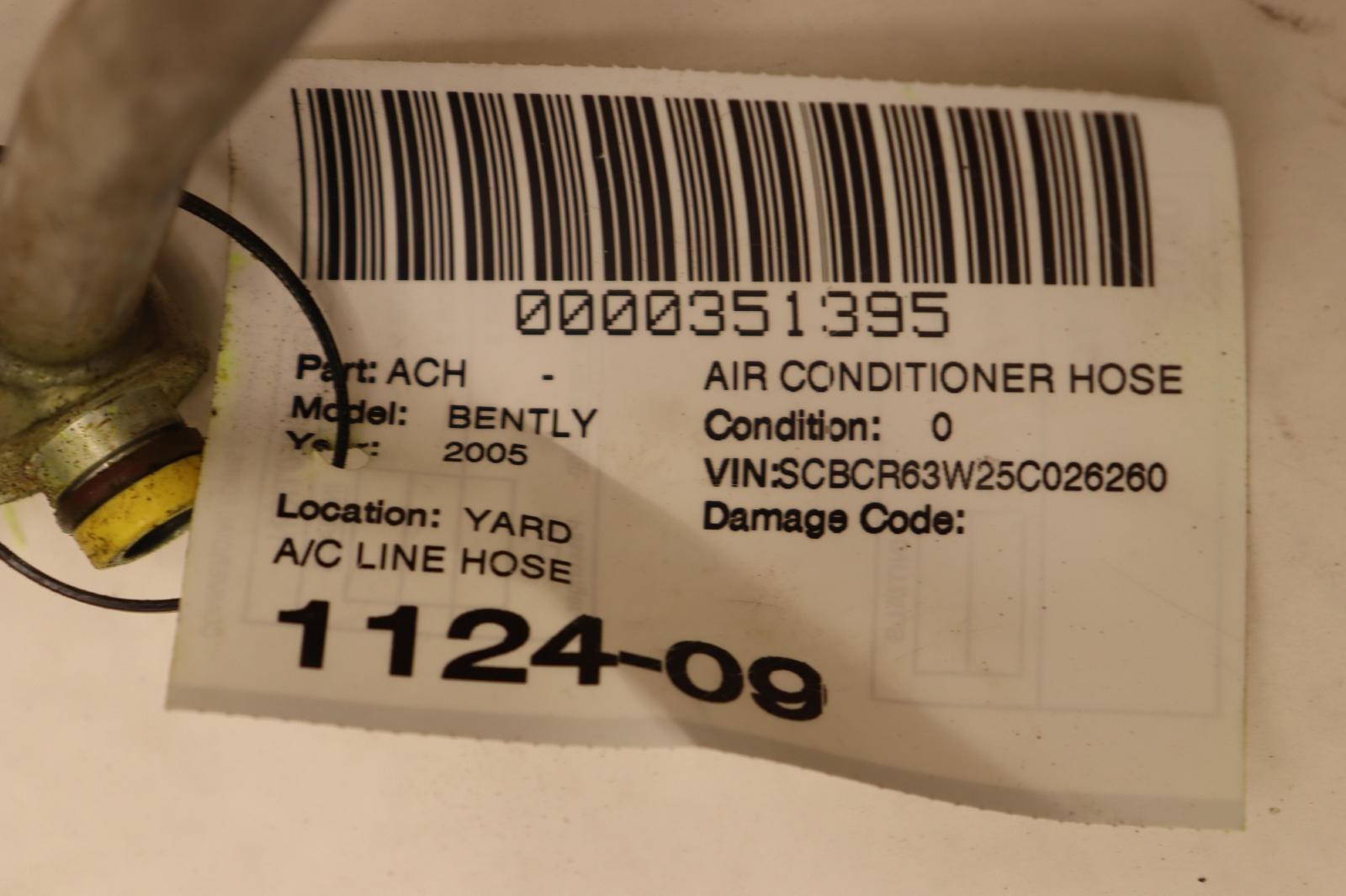 2003-2011 BENTLEY CONTINENTAL GT A/C AC AIR CONDIITONING HOSE LINE PIPE OEM