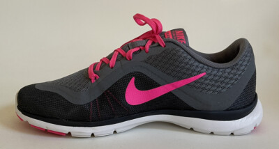 Nike Flex Tr 6 Women's Gray & Hot Pink Training Shoes Lace Up Size