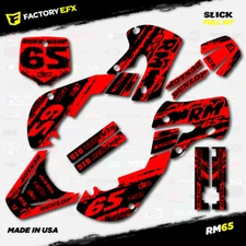 Black & Red Slick Graphics Sticker Kit fits Suzuki RM65 RM 65 01-22 Decals