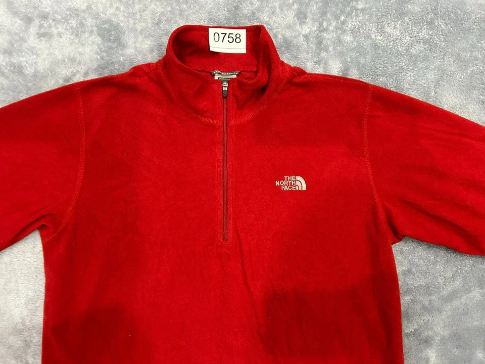 THE NORTH FACE TKA 100 NIÑOS SUÉTER EXTRA GRANDE ROJO JERSEY CUELLO FALSO 1/4 CREMALLERA Foto 2 de 4