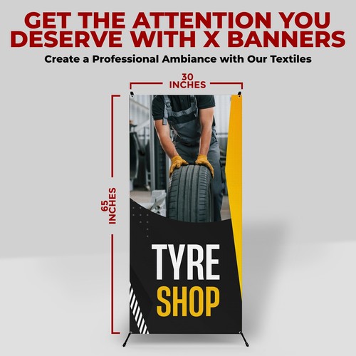 Automobile Promotion Sign Adjustable X Banner Stand | X Frame Stand with Cover - Picture 116 of 150