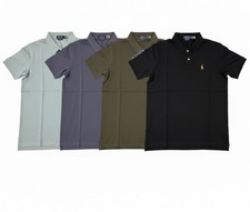 Ralph Lauren Polo Shirt Custom Slim Fit Black Mint Blue Khaki
