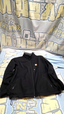 Carhartt Crowley Soft Shell Jacket Men's 3XL Rain Defender Black Fleece Lined