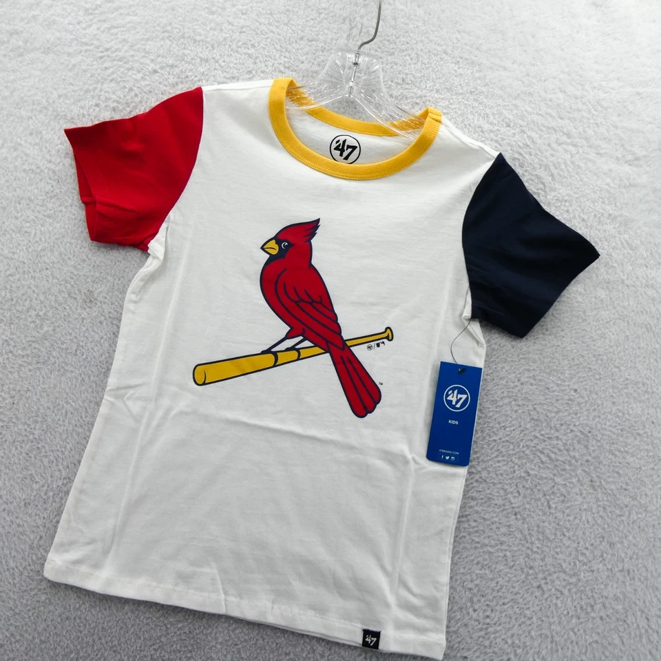 St Louis Cardinals Shirt Boys Medium White '47 Brand Baseball MLB Kids Youth New - Image 2 of 4