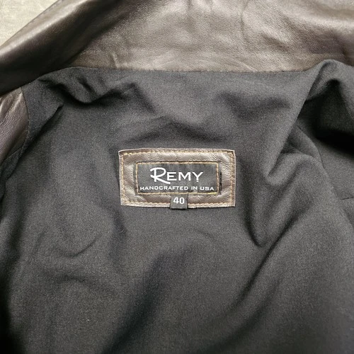 Remy Jacket Mens 40 Blue Lambskin Leather Full Zip Moto Racer Handcrafted USA image 5