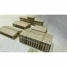 1/350 Factory Building Set Warship Harbor Scene DIY Wooden Assembly Model CY721