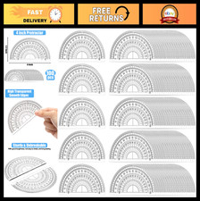 100 Pack Clear Plastic Protractors - 180 Degree Geometry Tools for Students, 4