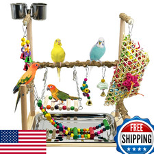kathson Parrot Play Stand Parakeet Playground Bird Jungle Gym Wood Conure Playst