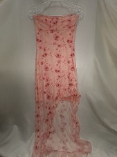 SHEIN Pink Floral Strapless Flowy Hi-Low Dress Size Small