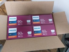 4x4 Pack Phillips 60w 10w LED A19 Non-Dimmable Light Bulbs - (16 Total Bulbs)