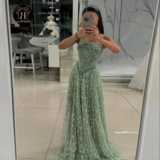 Evening Dresses for Special Occasions Green Vestidos De Festa A-line Prom Dress