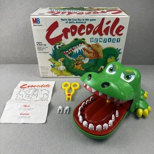 Crocodile Dentist Vintage 1990 Milton Bradley Original Game Complete Tested Box