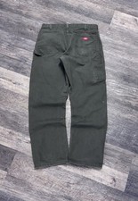 Vintage 90s Y2K Dickies Green Moss Carpenter Work Wear Pants Size 36x32 Grunge