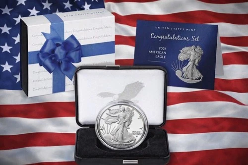 2026  P  Congratulations Set American Eagle 1oz Silver Proof Coin  In hand