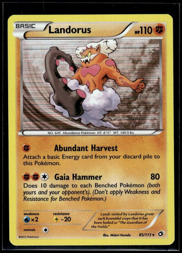 Pokemon Landorus Holofoil 85 Legendary Treasures Rare Holo