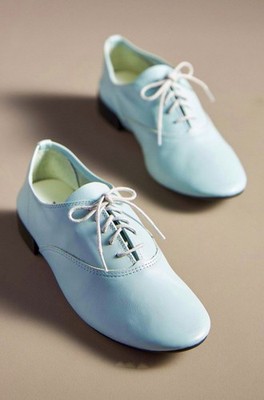 Anthropologie Repetto Zizi Oxford Soft Lace Up Shoe Lt Blue