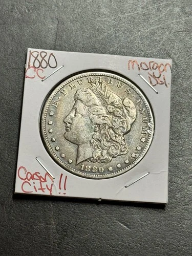 1880 CC MORGAN SILVER DOLLAR VF VERY FINE KEY DATE CARSON CITY COIN (Raw18448)