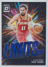 TRAE YOUNG 2024 Donruss Optic #2 Lights Out Blue Holo 47/49