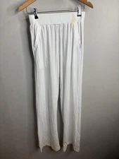 Alo Yoga Pants Womens XS White Mesh Wide Leg Lounge Athletic Casual Workout