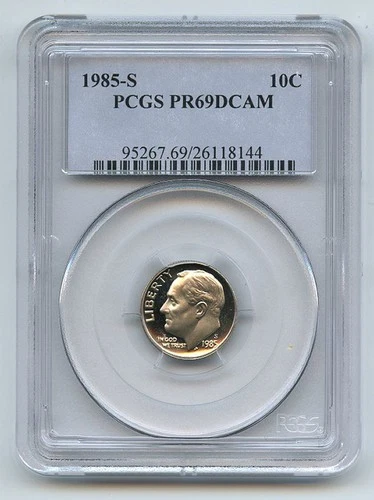 1985-S Roosevelt Dime Proof — photo from the most recent tracked eBay sale