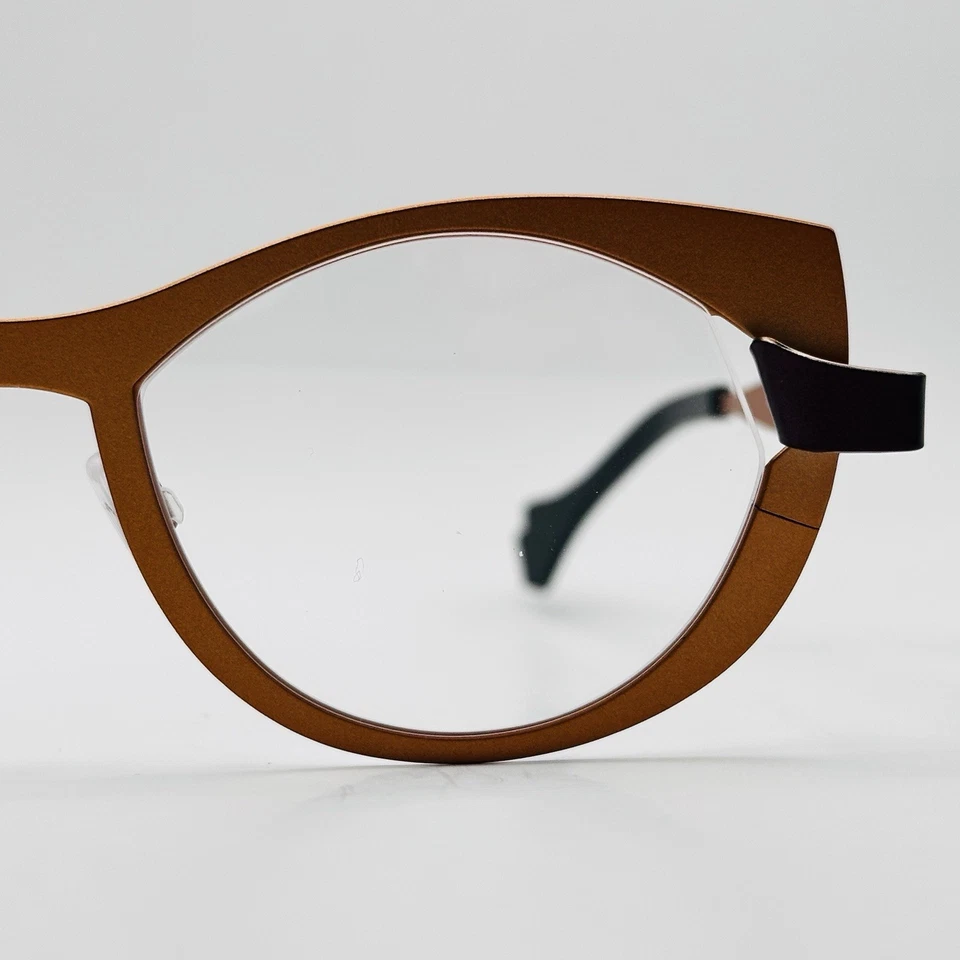 Anteojos Theo Damas Ovalados Bronce Púrpura Cateye James Plooi 450 Bélgica NUEVO Foto 4 de 4