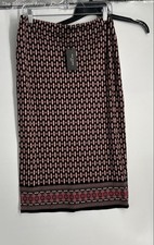 Max Studio Womens Multicolor Geometric Flat-Front Straight  Pencil Skirt Size M