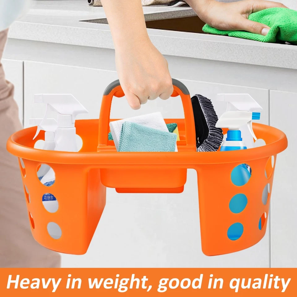 Large Portable Shower Caddy 2pc Plastic Tote with Handle Dorm Bathroom Orange - Image 2 of 4