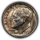 1964 10c Silver Roosevelt Dime - Rainbow Toning - BU - SKU-Z6341