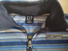 GAP Kids Size S Long Sleeve Blue Stripe Fleece Quarter Zip Pullover Jacket
