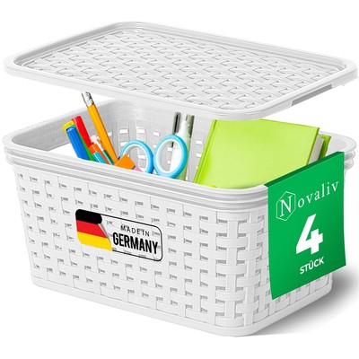 Novaliv Aufbewahrungsbox 4x Aufbewahrungsbox, 4x Kunststoffdeckel