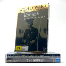 Colour of War: ANZACS + Monash: Forgotten ANZAC + The Digger DVDs - Region 4 PAL