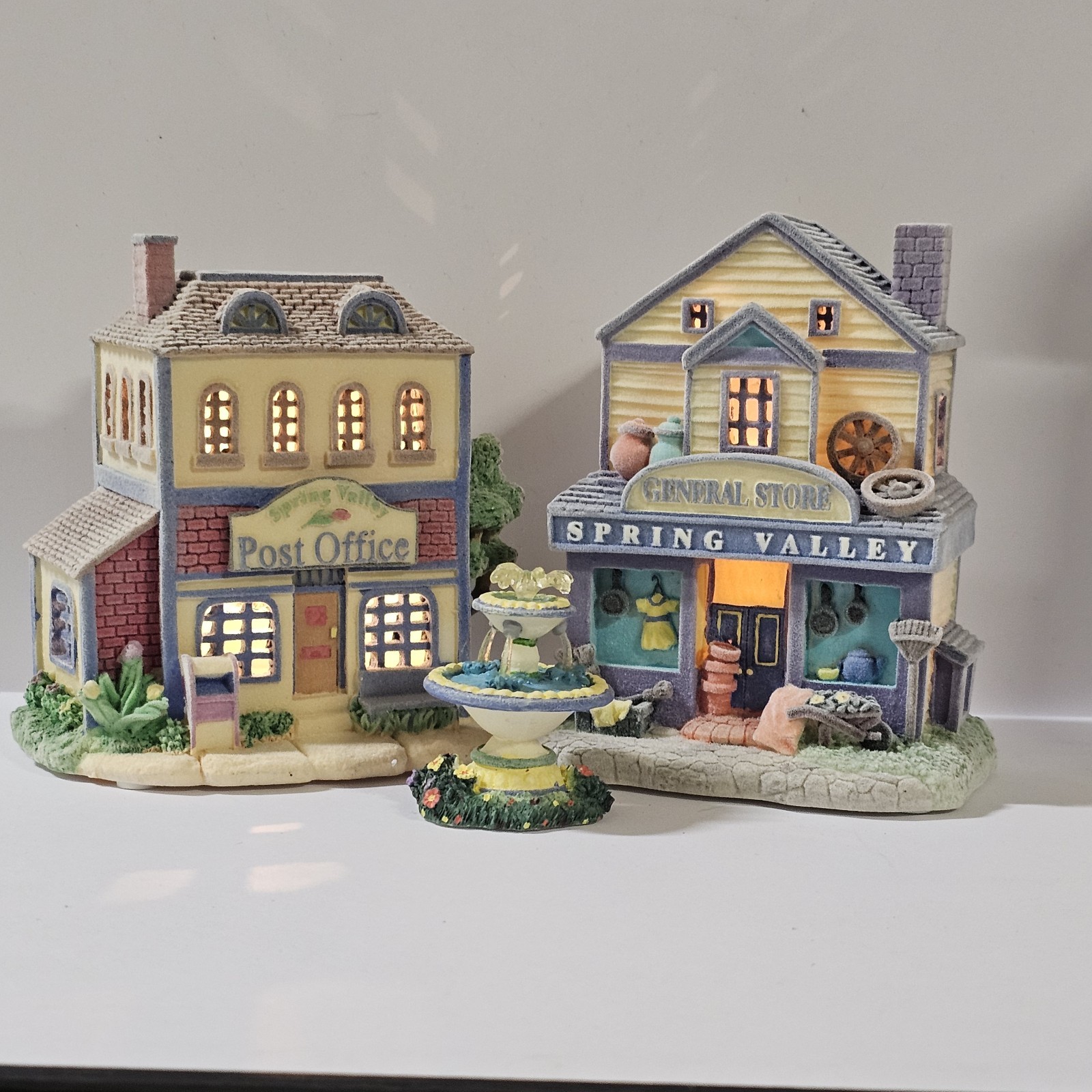 Spring Valley Lighted Village Church, General Store, Post Office AVON Buildings