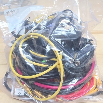 Mixed Lot RCA/Phono Male to Male A/V Cables, Gold Plated, Multicolor 6 ft