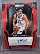 2024-25 Panini Prizm Black Trey Alexander Auto Red /99 #RS-ALX Rookie Nuggets RC