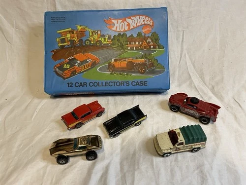 Vintage Hot Wheels Collectors Case w 1975-6 Matchbox Cars & 20th Anniv Corvette