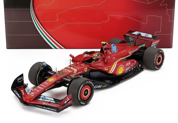 Bbr 1/18 Ferrari F1 Sf 24 Sainz Monza Gp 2024 Statisches Modell Diecast-image