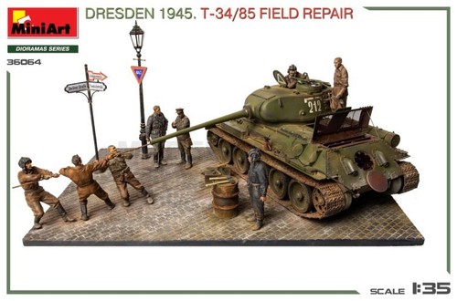 MINI ART 36064 1/35 Dresden 1945. T-34/85 Field Repair. Big Set - Picture 2 of 5