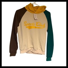 NWT Serdomi Kids 12/14 Color block Raglan Hoodie Sports Club Graphic