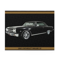 Iconic 1965 Chevrolet Malibu SS Black Classic Car Temp Puzzle 120 pcs -