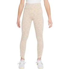 Nike Girls' Big Kids Dri-FIT High-Rise Training Leggings-FD2847-200-Biege-L