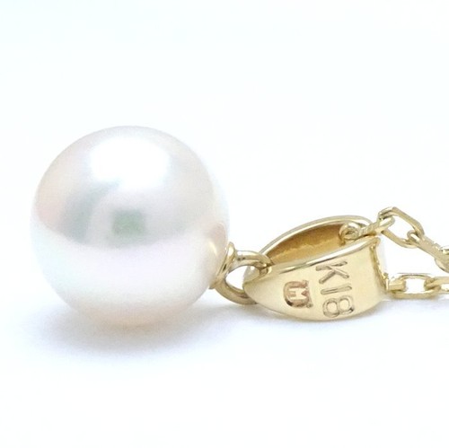 MIKIMOTO 18K Yellow Gold Necklace Pearl 7.1 mm /293139 - Picture 4 of 6