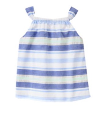 Gymboree Butterfly Batik Striped Blue Mint Gold Tank Top Sz 6
