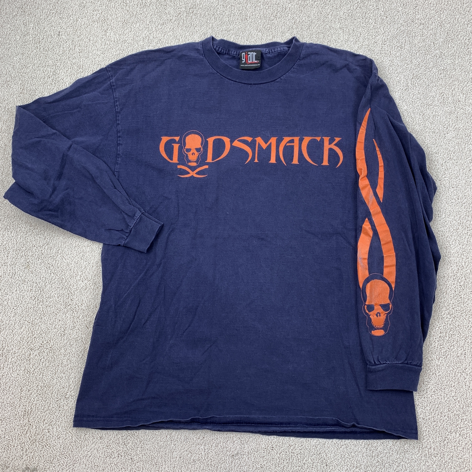 Vintage Giant Godsmack Graphic T-Shirt Men's XL Navy Long Sleeve Rock Band