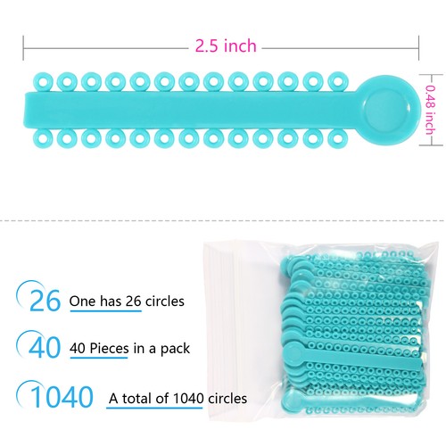 1040 Stück Dental Ortodoncia Ligaduras Tirantes Elásticos Bandas de goma 47 Farben - Bild 39 von 408