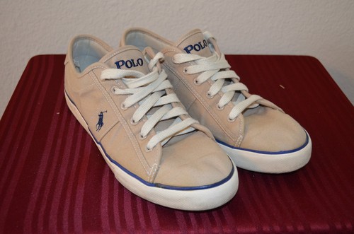 Ralph Lauren 100 % authentisch beige Sneaker Herren Größe 10 UVP $ 85 - Bild 3 von 6