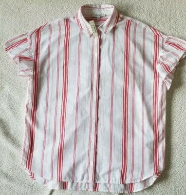 madewell central ruffle sleeve shirt