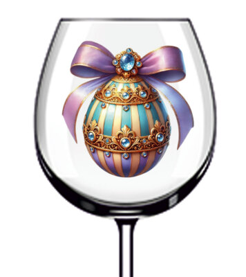 12x Ostern blau lila Hase Kaninchen Ei Vinyl Aufkleber Abziehbild Becher Weinglas