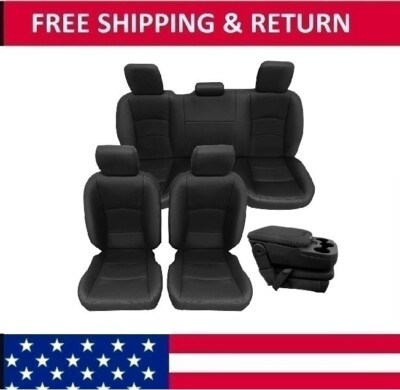 For 13-18 Dodge Ram 1500/2500/3500 Crew Cab Front & Rear w/Jump Seat Covers Set