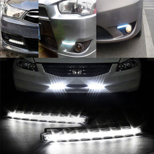 Car Light 8 LED DRL Fog Driving Daylight Daytime Running White Lamp zo - Picture 1 of 6