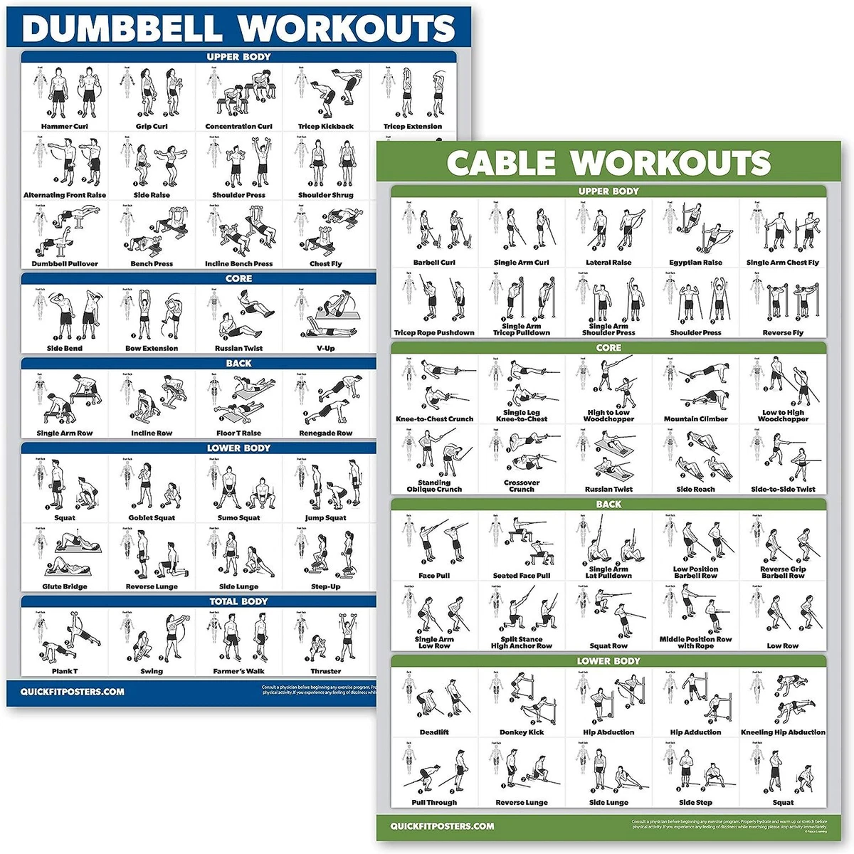 Cable machine online exercises chart